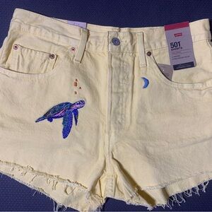 Levi's Women's Yellow 501 Shorts